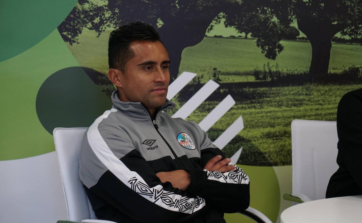 Edwin Hernández, en su presentación con el Salamanca CF UDS. 