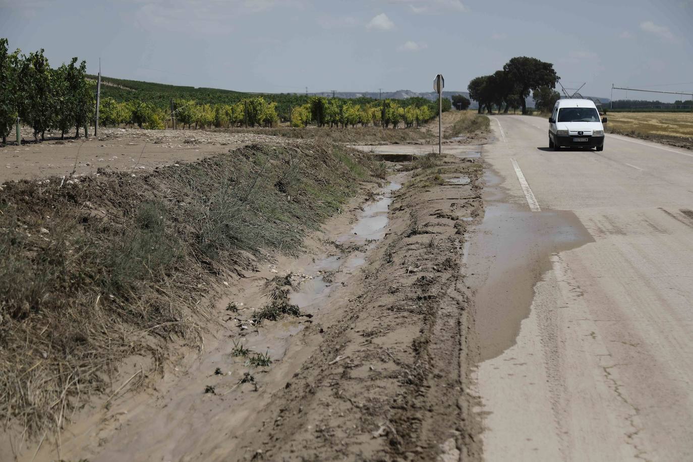 Fotos: Restos de barro en la carretera Pesquera de Duero-Renedo de Esgueva