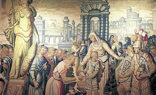Tapiz francés del XVII de la serie 'La historia de Artemisia'. 