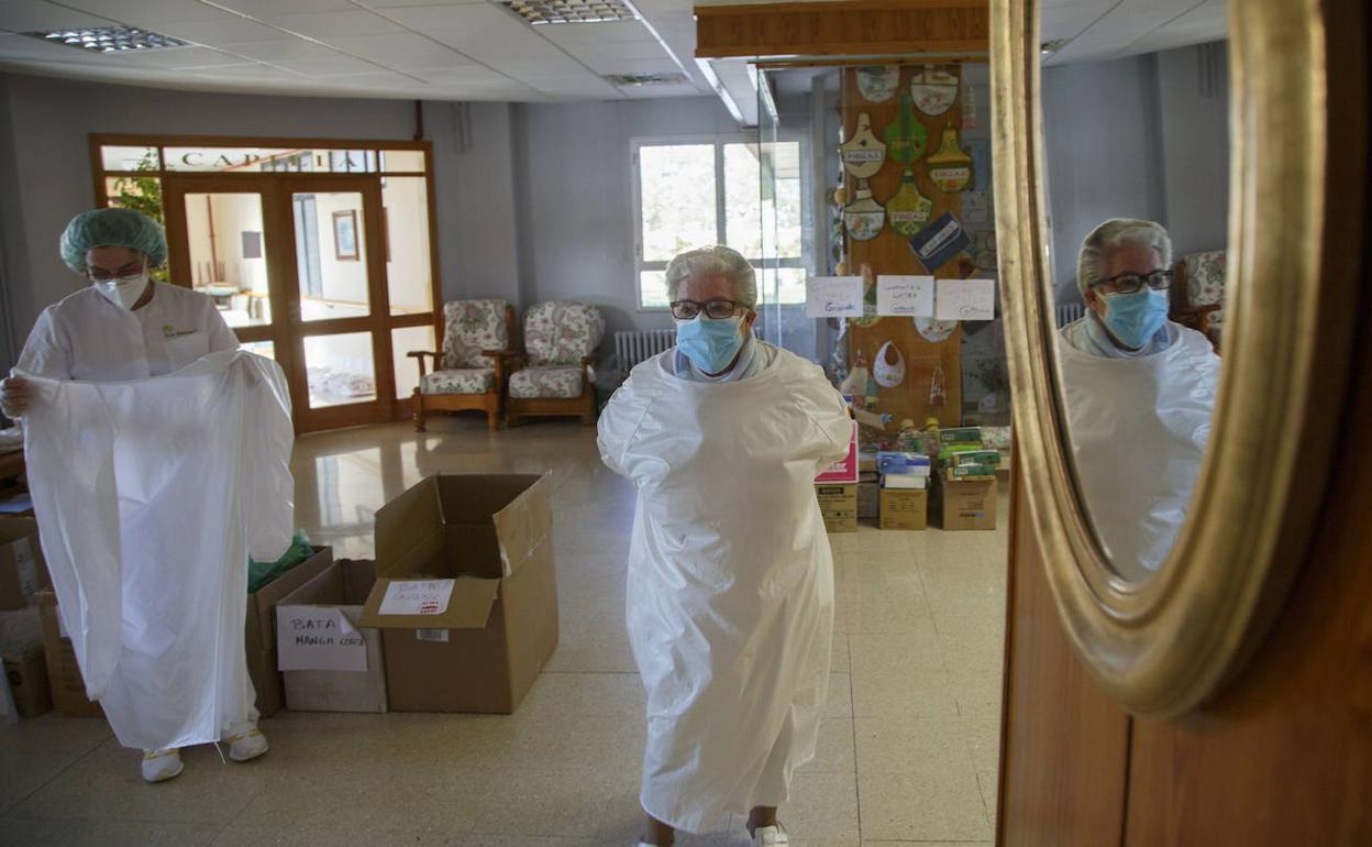 Residencia de la Beneficiencia en plena pandemia. 