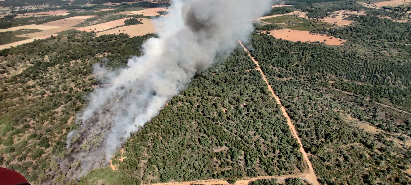 Un gran fuego en Vega de Magaz moviliza a numerosos efectivos por su virulencia | Efectivos de Brif Tabuyo, Rabanal del Camino y Camposagrado, junto al avión de coordinación (ACO) intervienen en la zona.