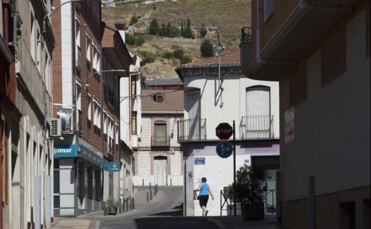 Una calle de Íscar durante el confinamiento. 