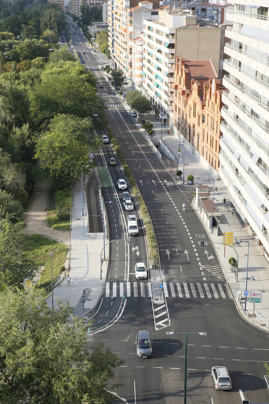 Fotos: El nuevo carril habilitado para bicis en el Paseo Isabel la Católica de Valladolid