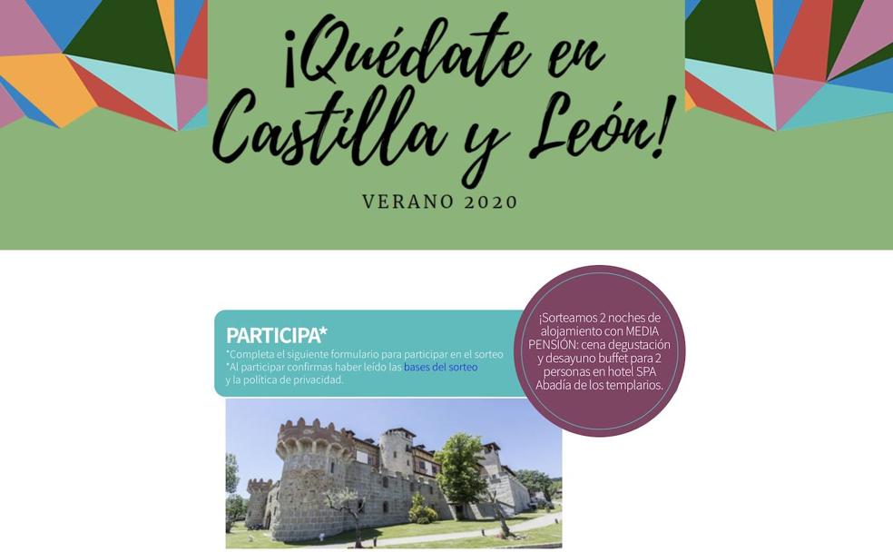 Página del sorteo de ¡Quédate en Castilla y León!