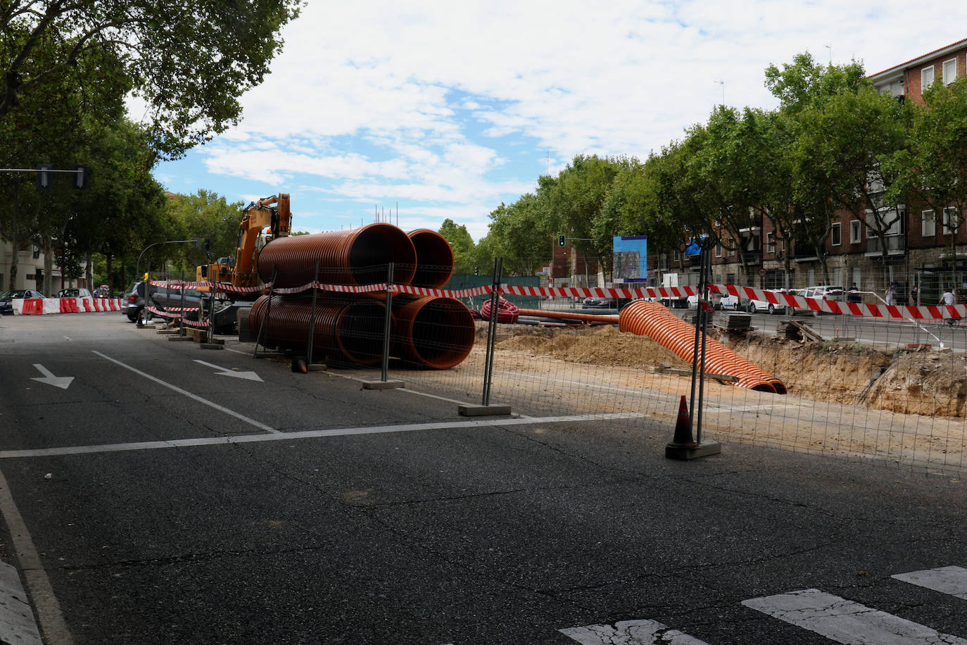 Trabajos en el Paseo de Zorrilla. 