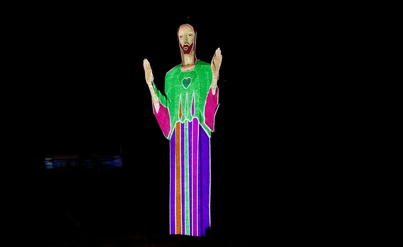 Videomapping en el Cristo del Otero.