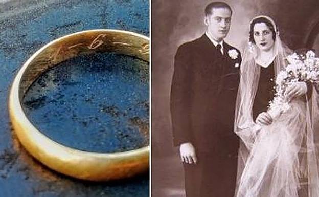Anillo y foto de boda de Eugenio Insua. 