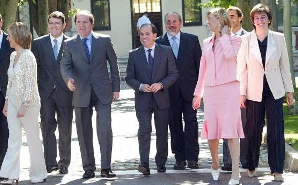 Parte del Gobierno del PP que tomó posesión en 2003. Con Herrera, Clemente, Fernández Mañueco, Villanueva, Del Olmo y Ruiz