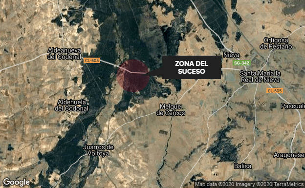 Zona aproximada del lugar donde ha tenido lugar el accidente.