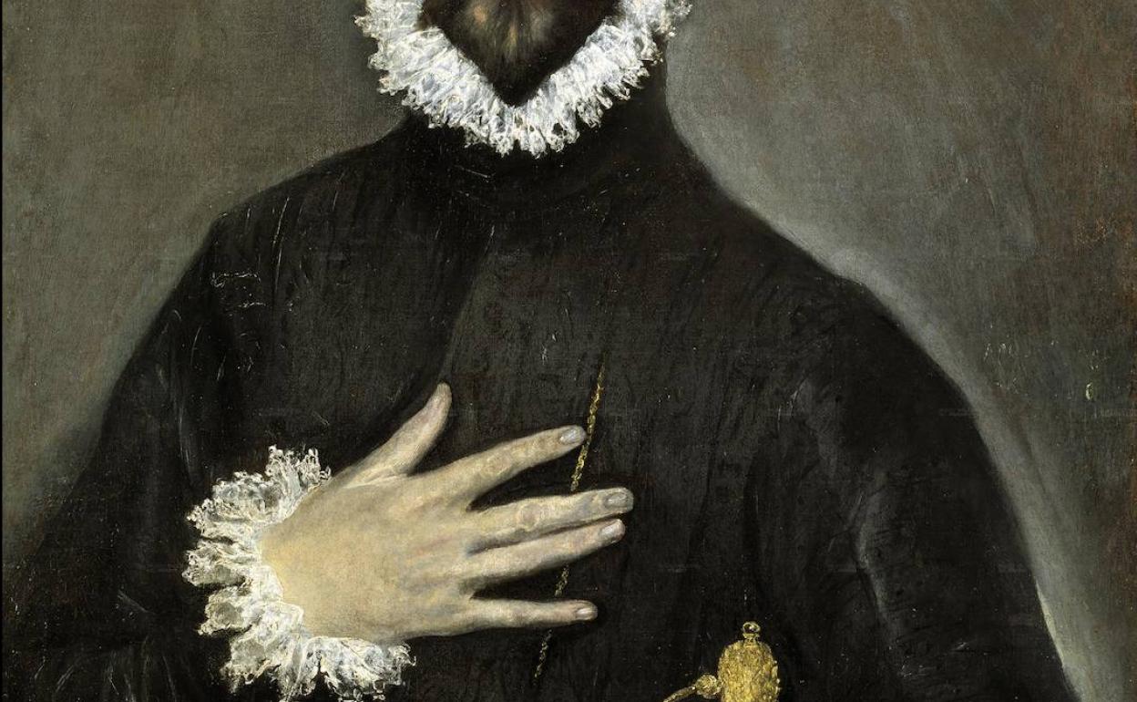 Detalle de 'El caballero de la mano en el pecho', de El Greco.