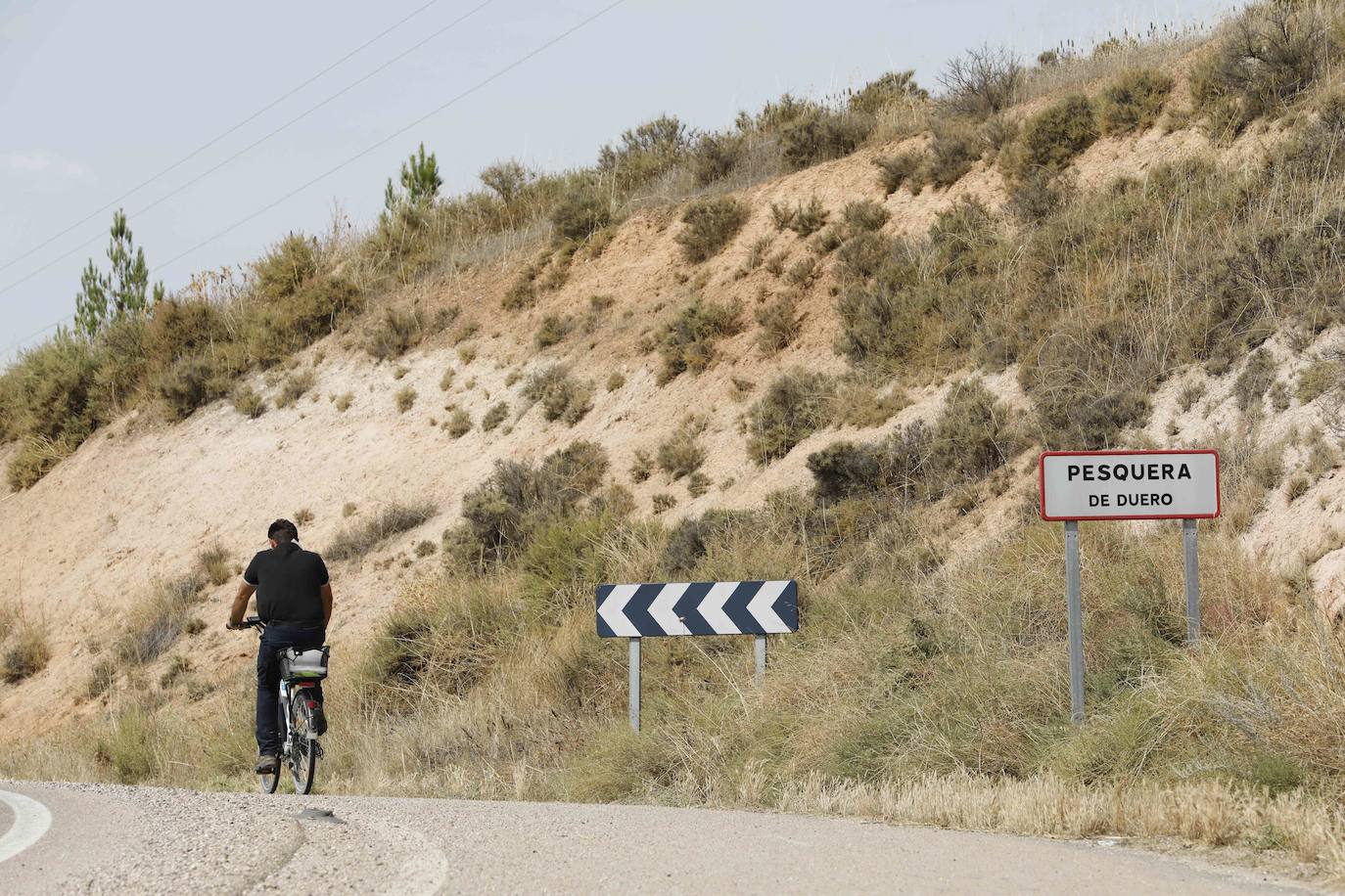 Acceso a Pesquera por carretera de Peñafiel VA-101