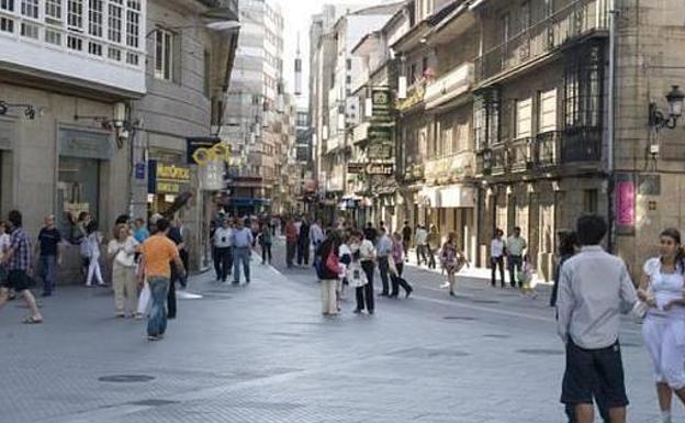 Calle peatonal en Pontevedra