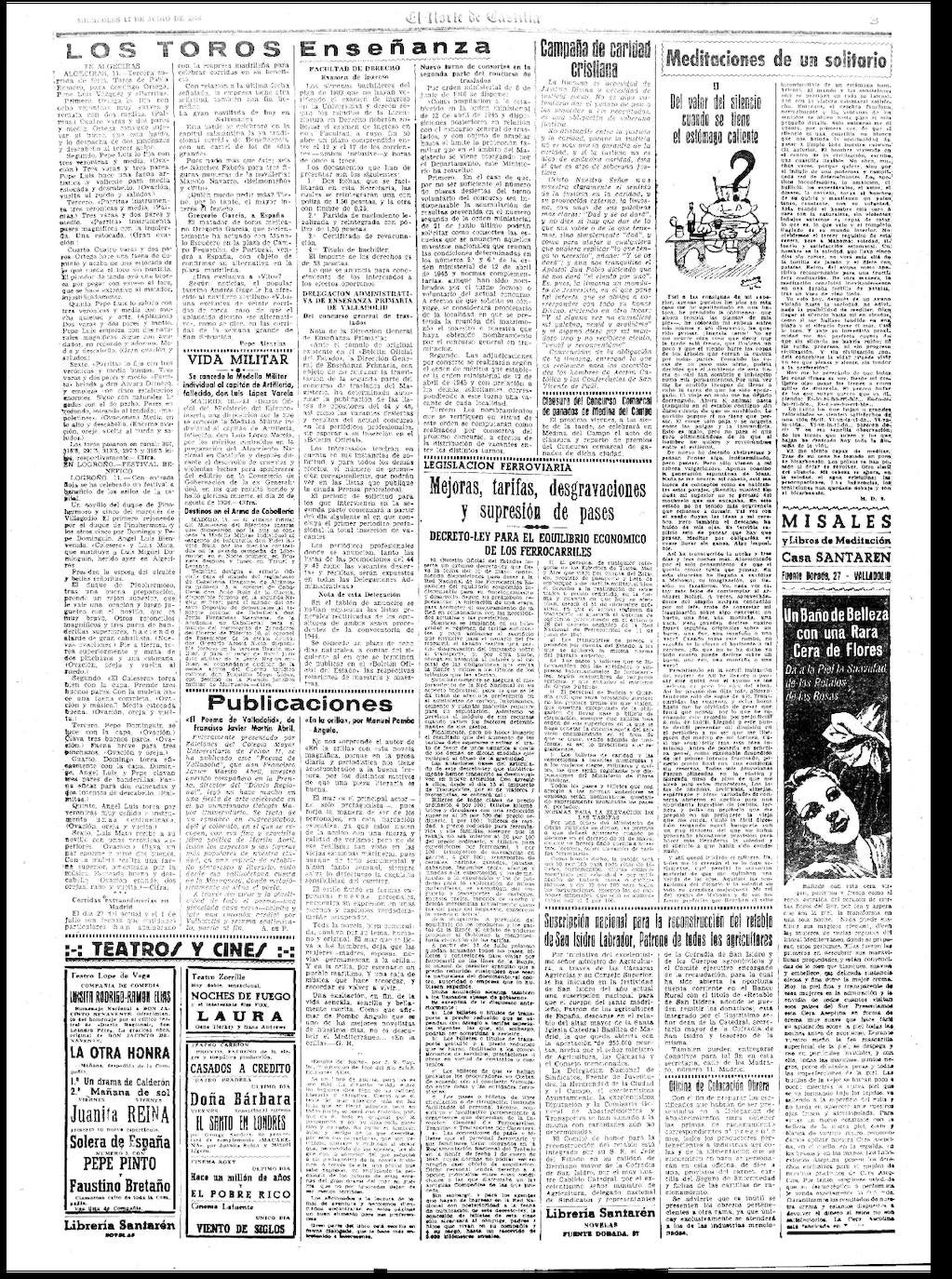 En el verano de 1942 inserta su primer artículo, titulado 'El deporte de la caza mayor' | En 1944, y después de hacer un curso acelerado en la Escuela de Periodismo de Madrid, se convirtió en redactor de El Norte, donde empezó ya a hacer críticas de cine y de libros, así como artículos | Al tiempo que adquiría nuevas responsabilidades en el periódico, donde fue nombrado subdirector en 1953 y director en 1958, comenzó a publicar una serie de artículos sobre cine, sección que tituló 'Desde la cabina'. También hizo entrevistas, información internacional los domingos y comentarios deportivos