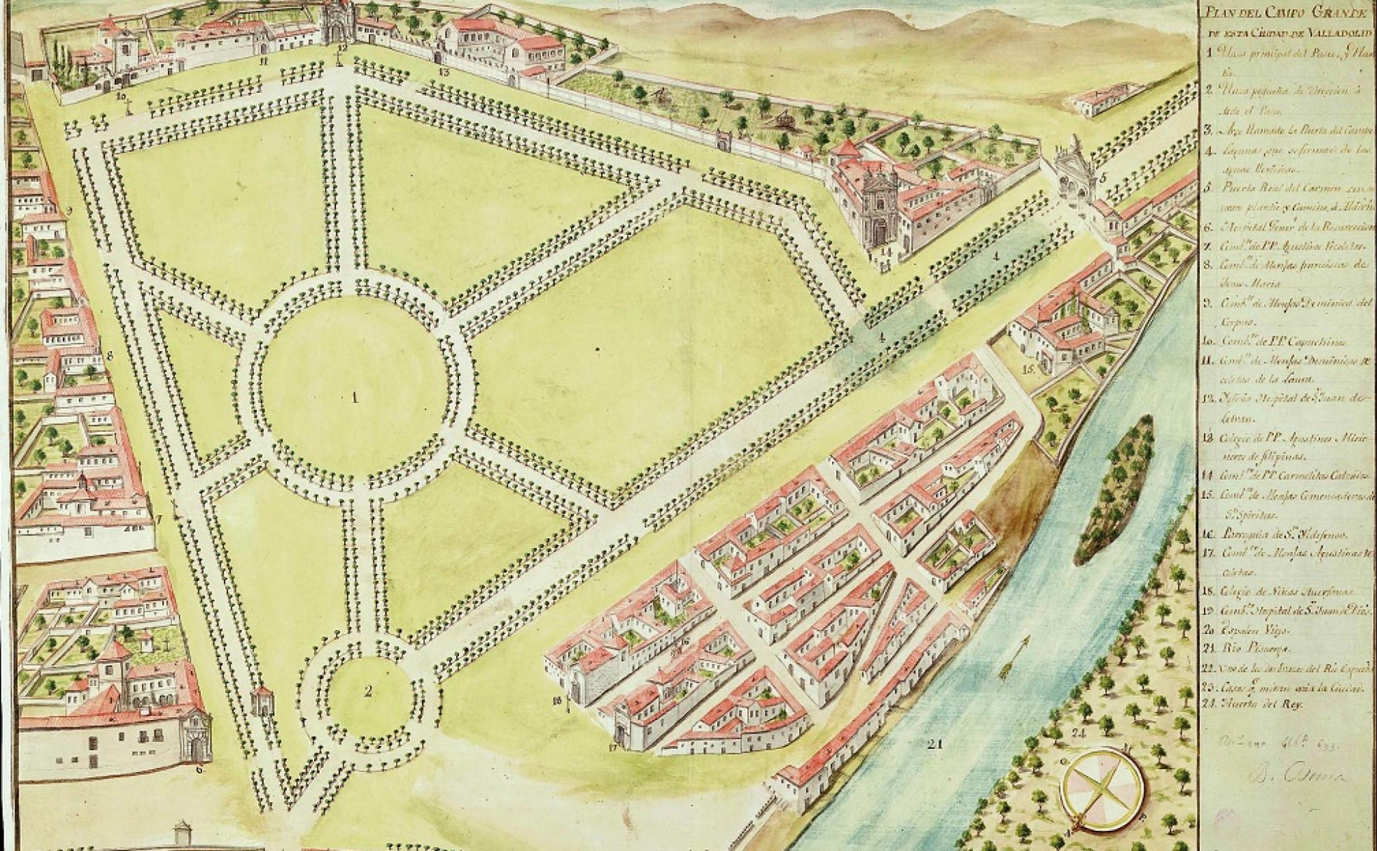 Plano del Campo Grande de 1788, obra de Diego Pérez Martínez. 