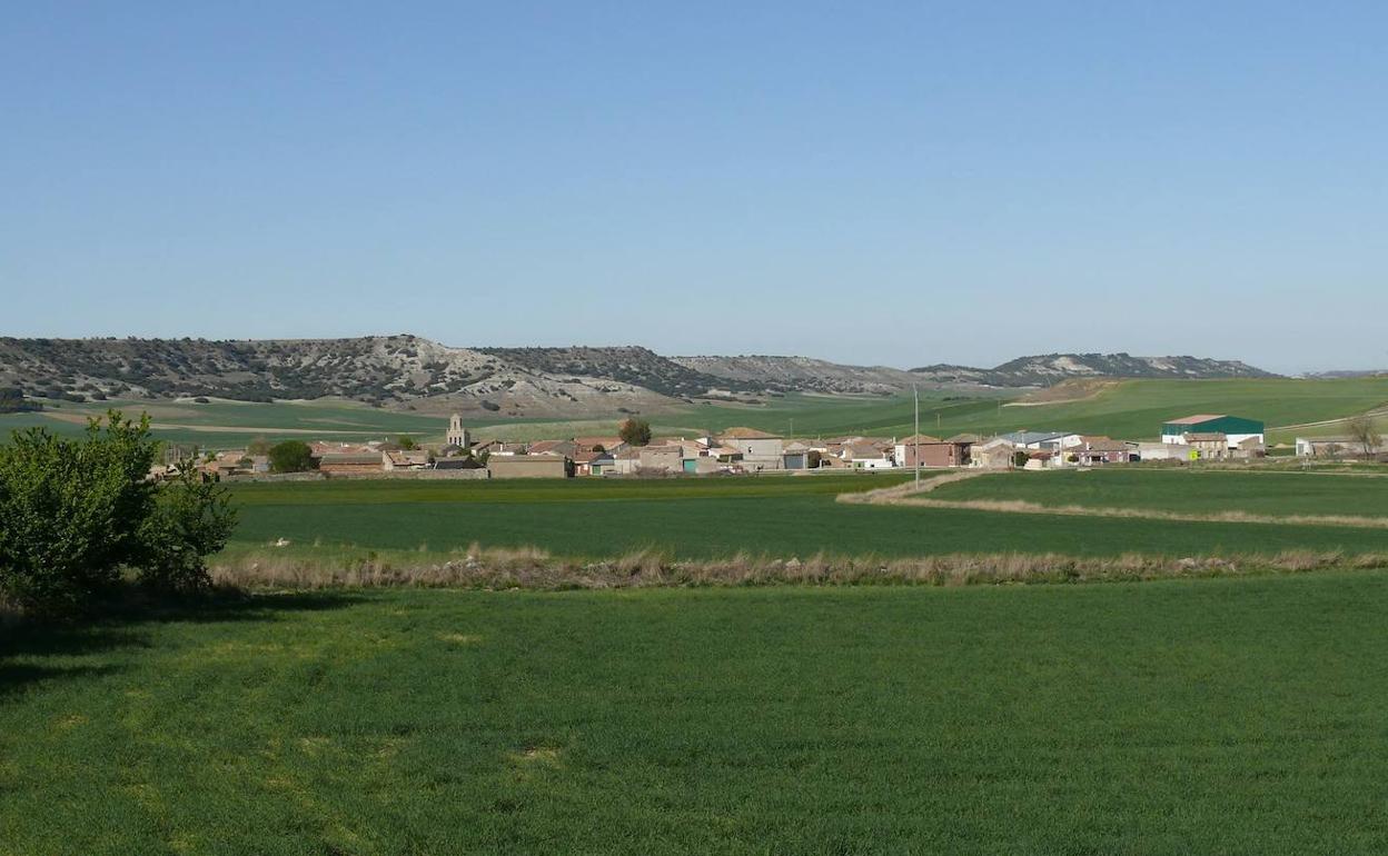 Vista general de Población de Cerrato, a cuyas afueras se ha producido el accidente.