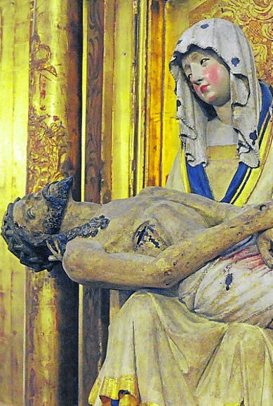 Piedad anónima del siglo XV, atribuida a la escuela de Baviera. 