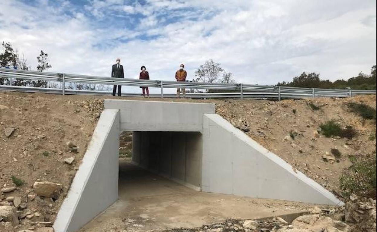 El presidente de la Diputación visitó las obras en el puente.