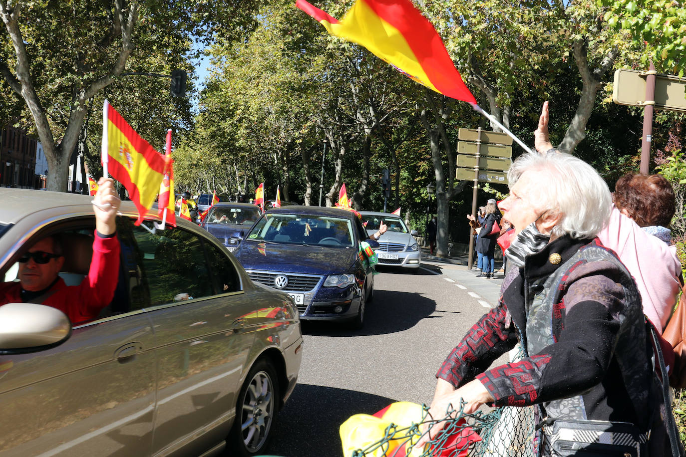 Fotos: Manifestación en Valladolid con motivo de la Fiesta Nacional