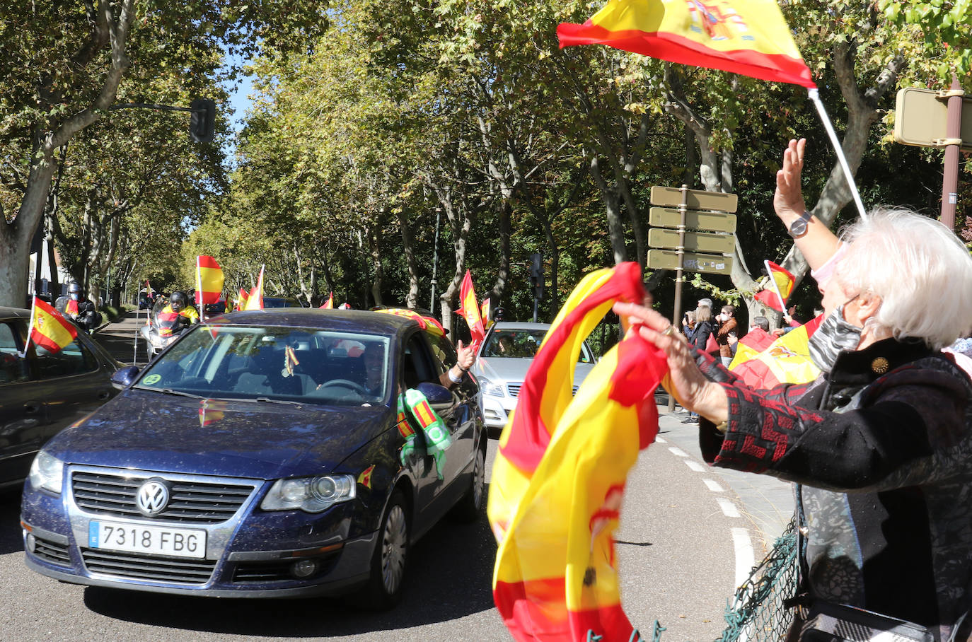 Fotos: Manifestación en Valladolid con motivo de la Fiesta Nacional