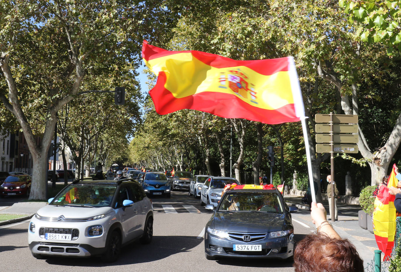 Fotos: Manifestación en Valladolid con motivo de la Fiesta Nacional