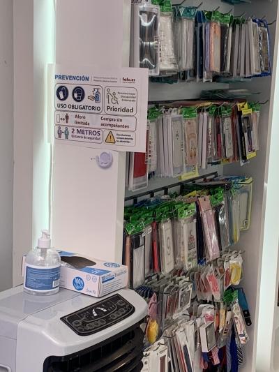 Medidas de prevención en un comercio de Valladolid. 