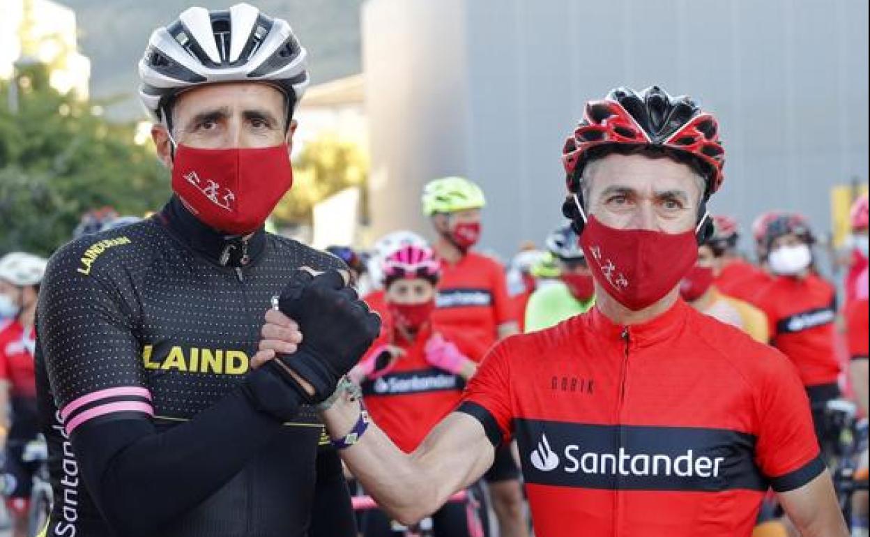 Indurain y Martín Fiz, en la última edición de la prueba cicloturista que lleva el nombre del campeón navarro. 