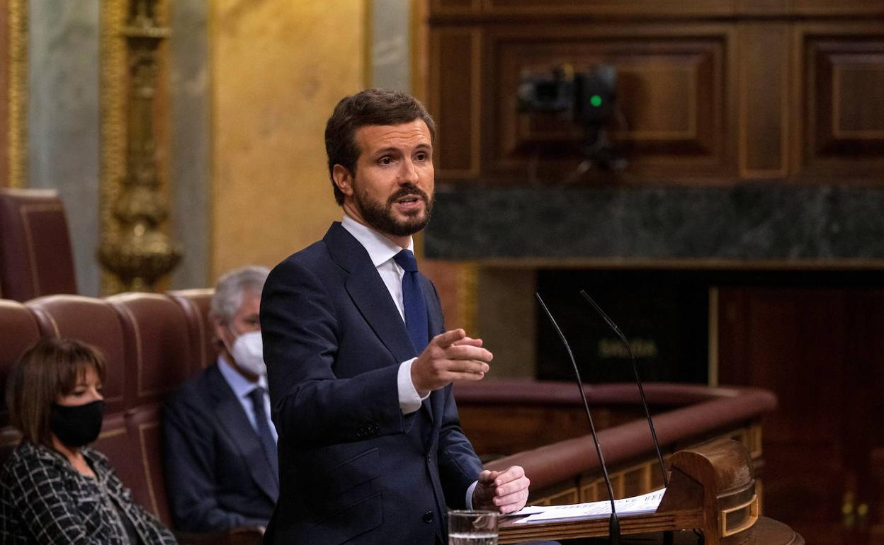 Pablo Casado, en su intervención en la moción de censura.