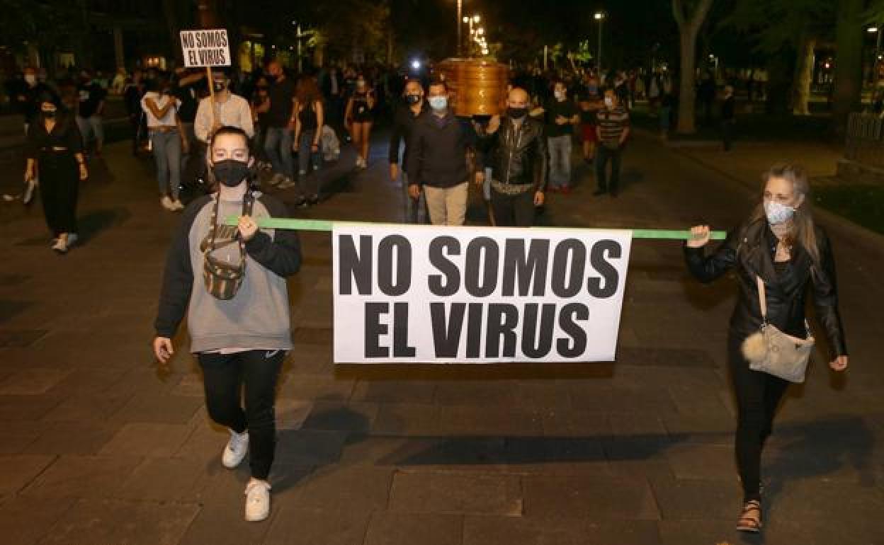 Manifestación de la hostelería en Palencia. 