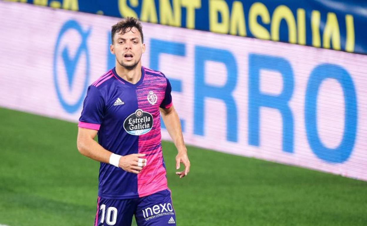 Óscar Plano, durante el último partido del Real Valladolid ante el Villarreal.