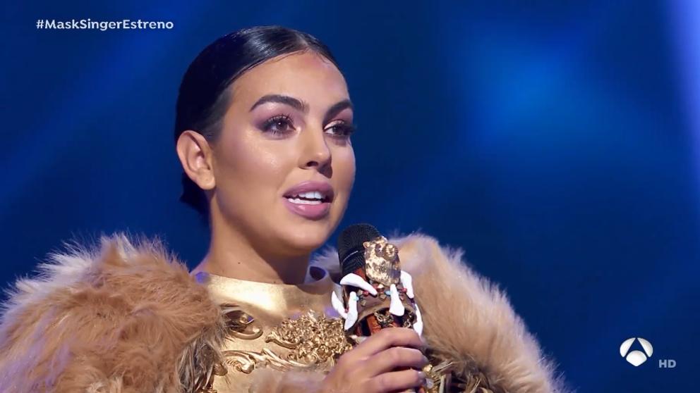 Georgina Rodríguez, novia de Cristiano Ronaldo, durante su actuación. 