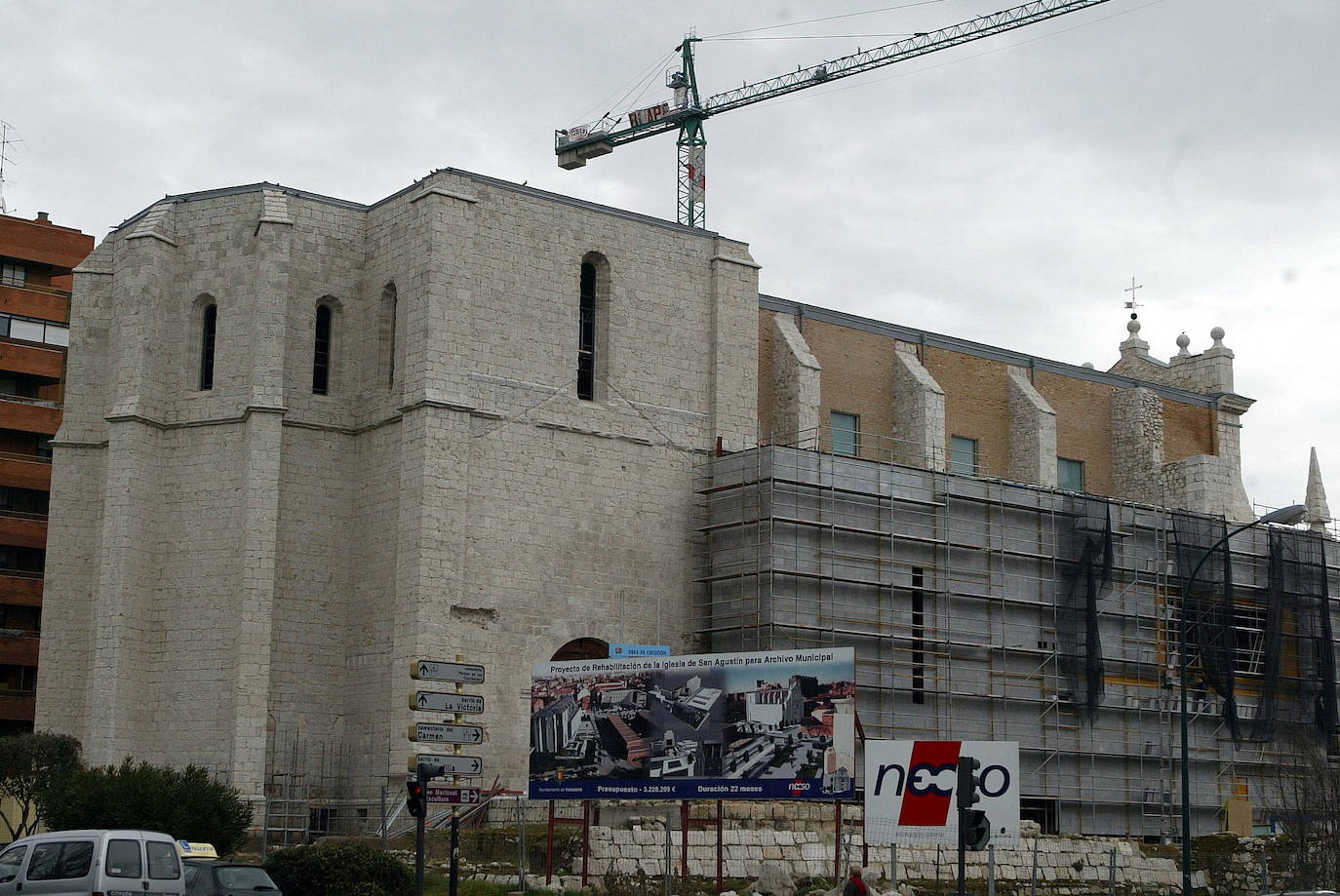 Obras en la Iglesia de San Agustín en el año 2003.