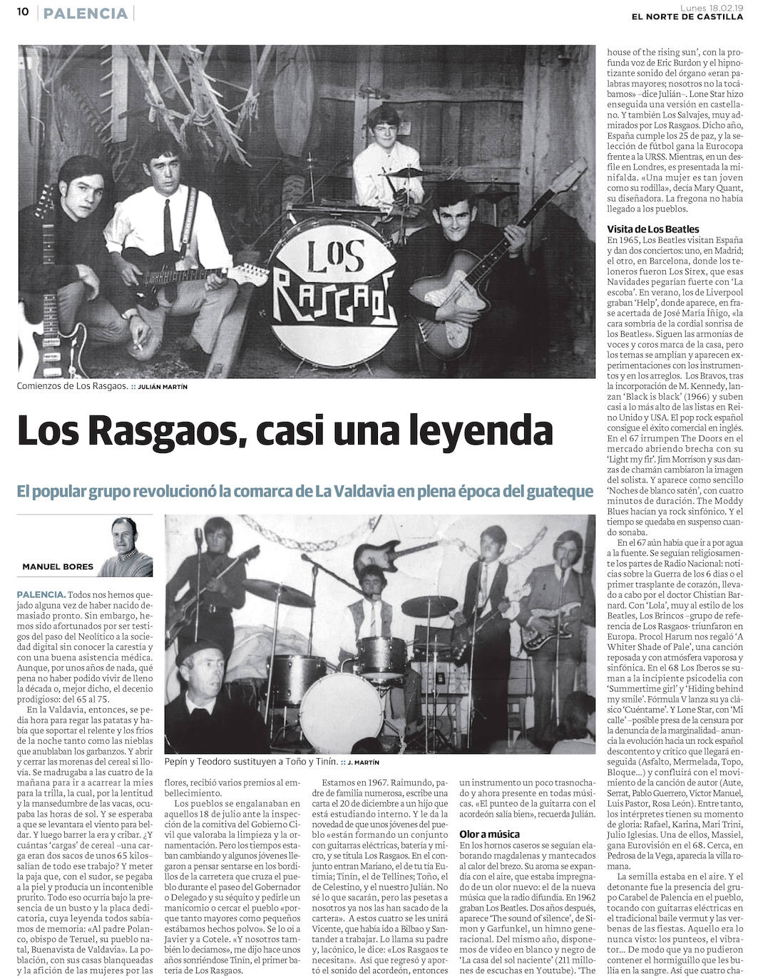 Foto de Los Rasgaos, en sus comienzos, en la década de los 60. 