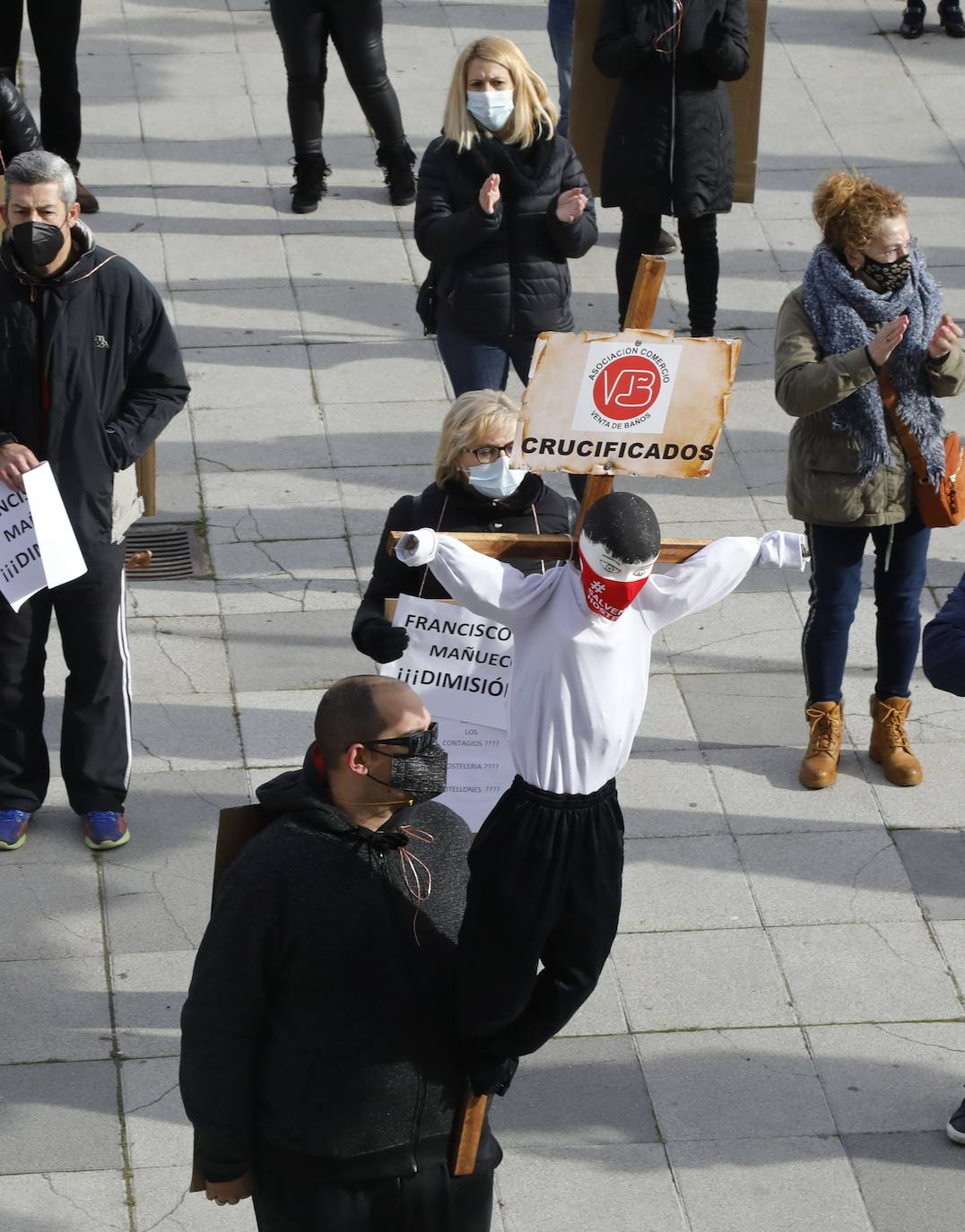 Fotos: Protesta de los autónomos en Venta de Baños, Palencia