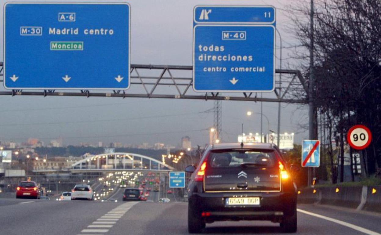 Acceso a Madrid ciudad desde la autopista A-6.