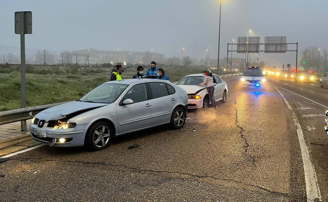 Vehículos implicados en el accidente de esta mañana. 