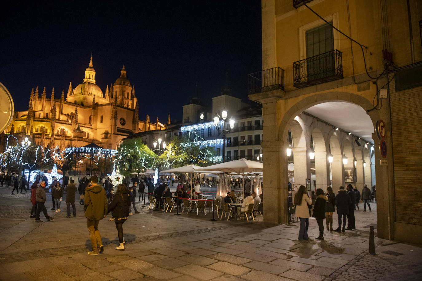 Aspecto de la Plaza Mayor durante la Tardebuena. 