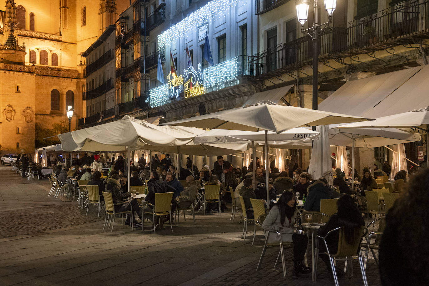 Aspecto de la Plaza Mayor durante la Tardebuena. 