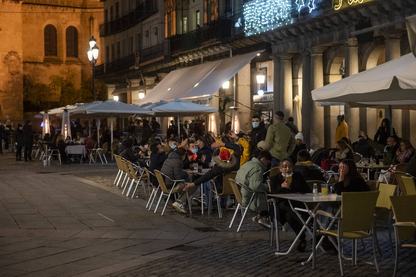 Aspecto de la Plaza Mayor durante la Tardebuena. 