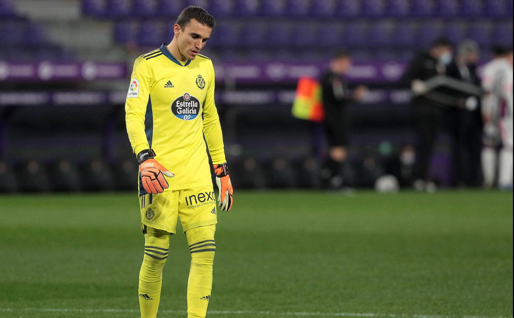 Masip, cabizbajo tras encajar un gol en el último encuentro ante el FC Barcelona. 