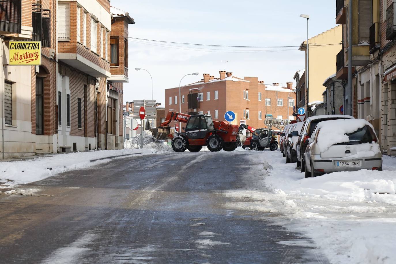 Fotos: Restos de hielo y nieve, protagonistas de la manaña del domingo en Peñafiel