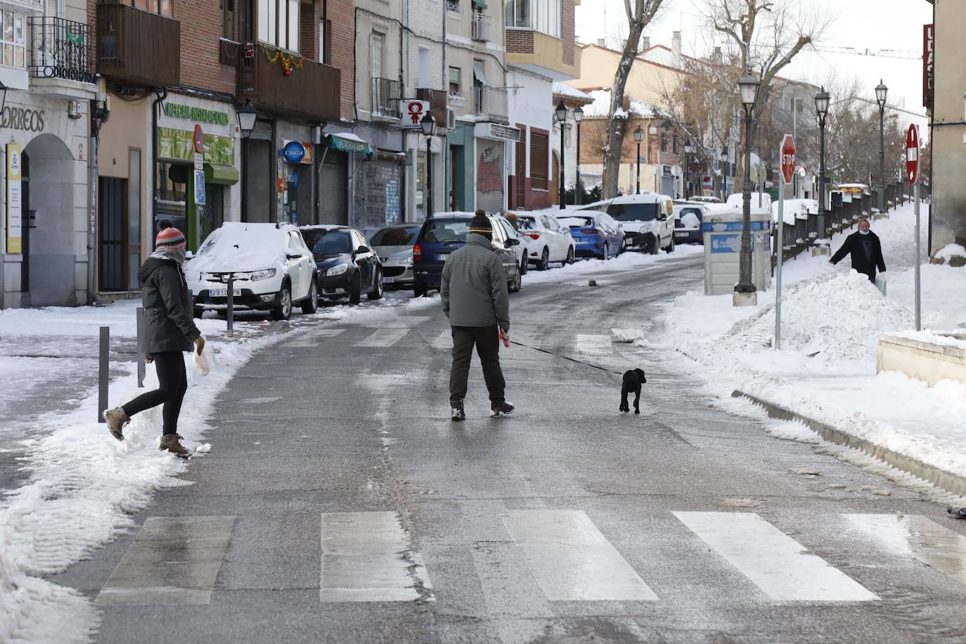 Fotos: Restos de hielo y nieve, protagonistas de la manaña del domingo en Peñafiel