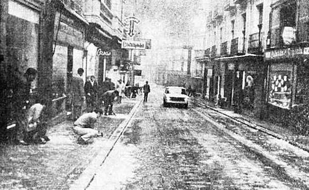 Calle helada en Valladolid, 1971. 