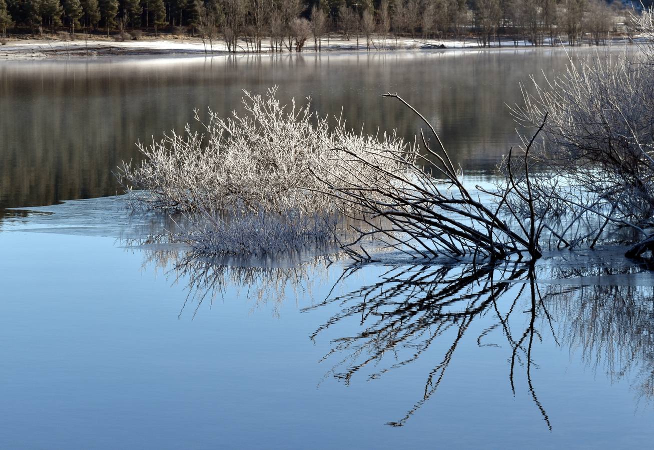 Fotos: El embalse de Aguilar de Campoo amanece congelado