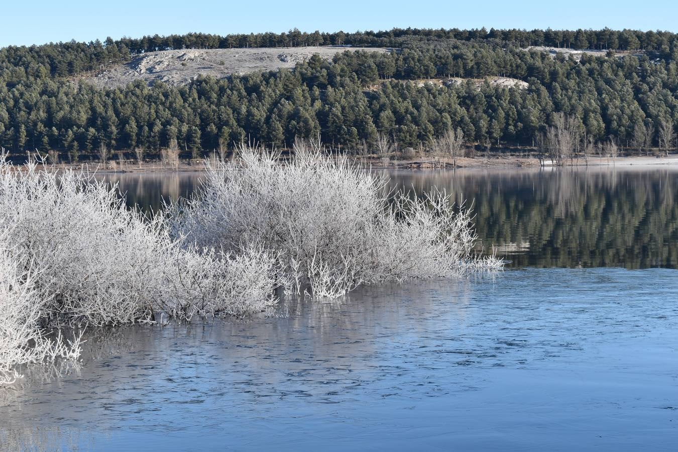 Fotos: El embalse de Aguilar de Campoo amanece congelado