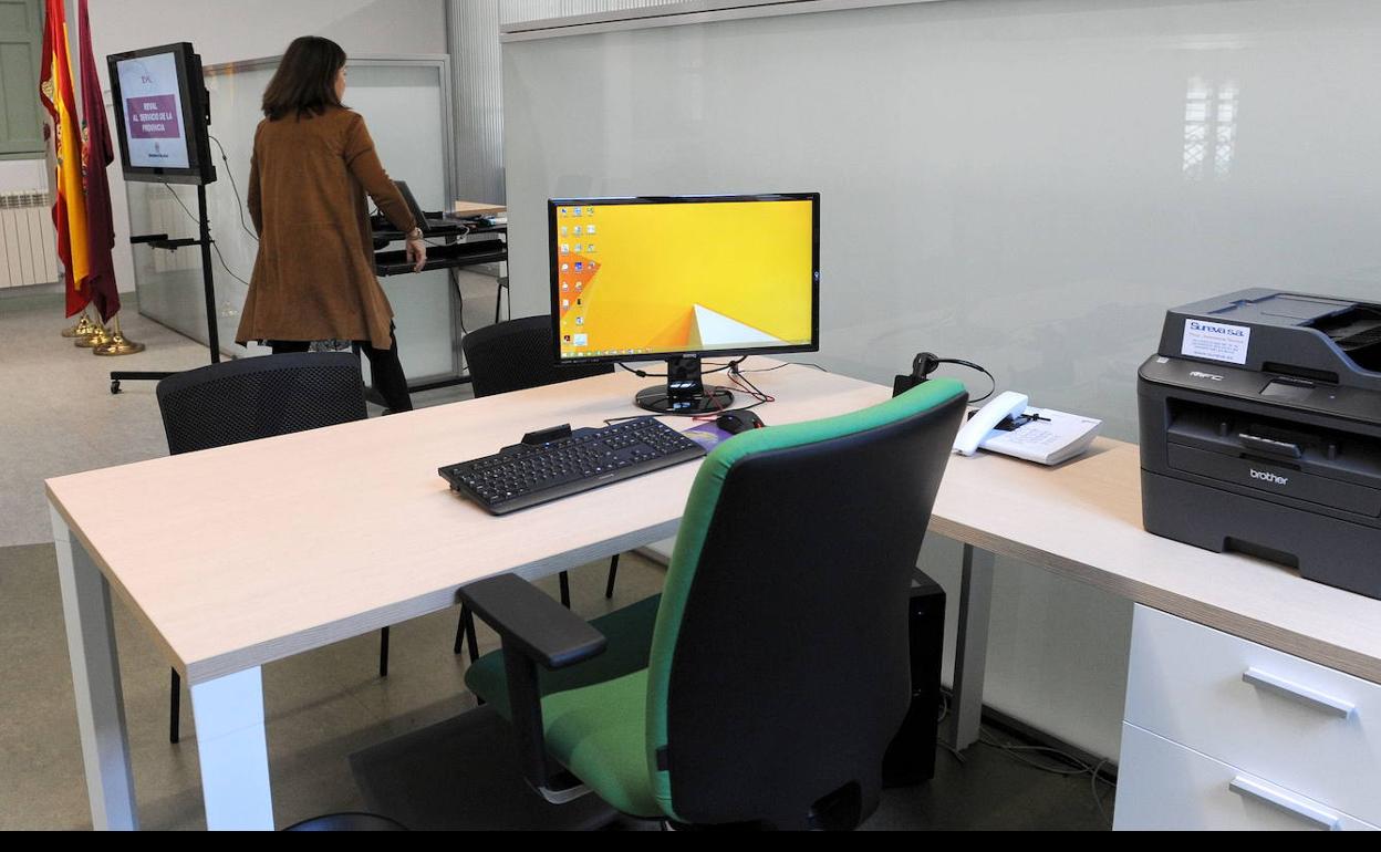 Interior de las nuevas oficinas de la recaudación provincial de Valladolid. 