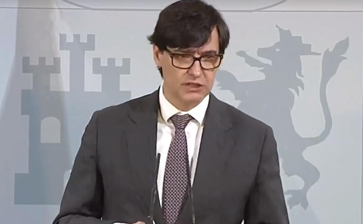 Salvador Illa, en un momento de su intervención esta mañana.