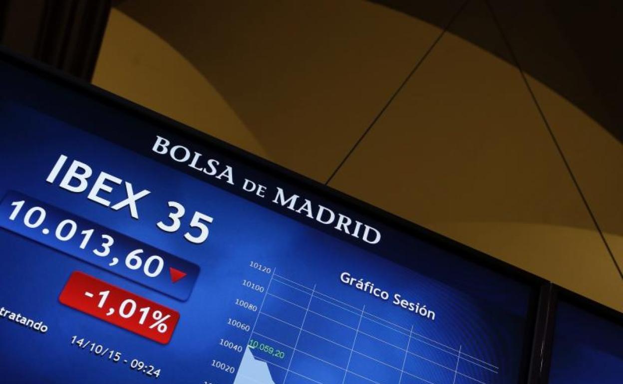 Pantalla de la Bolsa de Madrid 