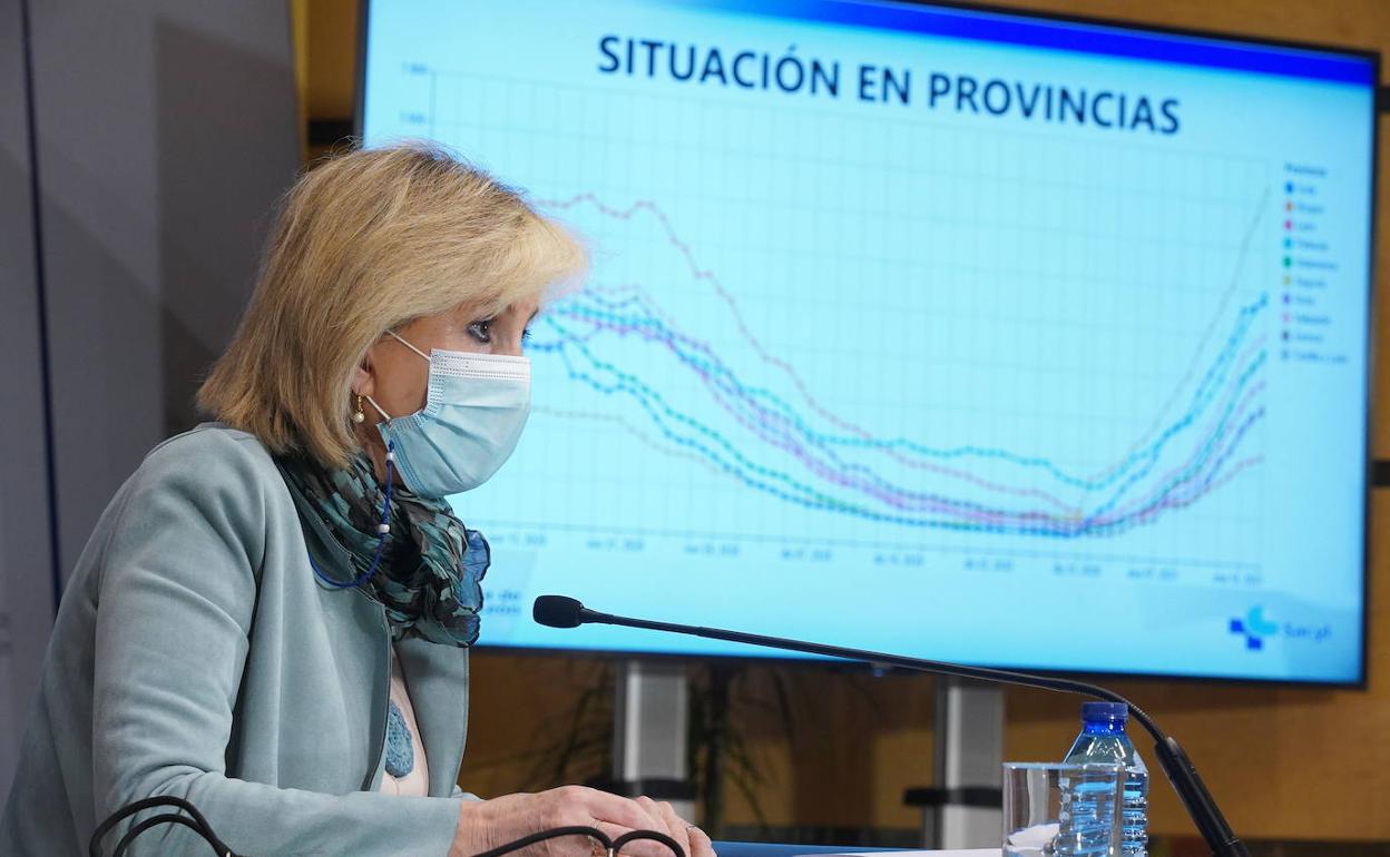 Verónica Casado, durante su comparecencia de hoy. 