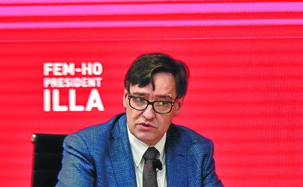 Illa, en un acto de la campaña electoral en Cataluña. 