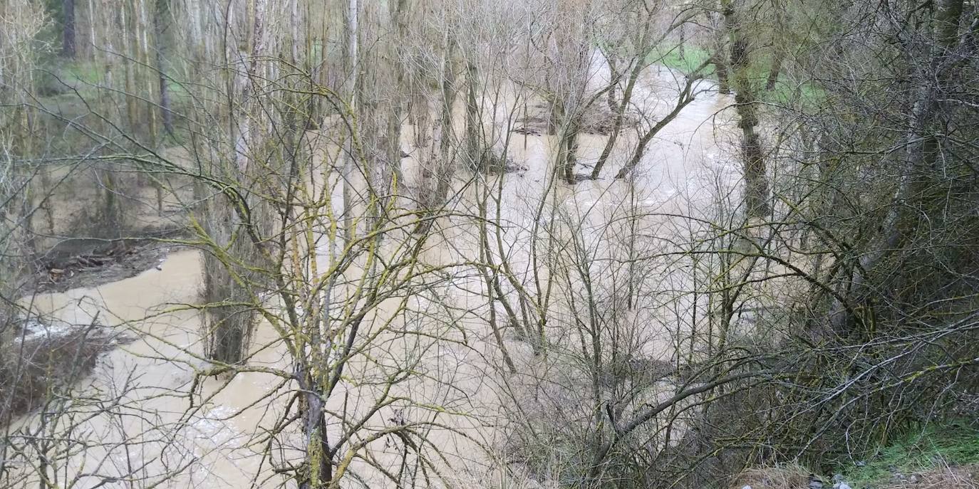 El río Pirón a su paso por el término de Íscar unos metros antes de entregar sus aguas al río Cega